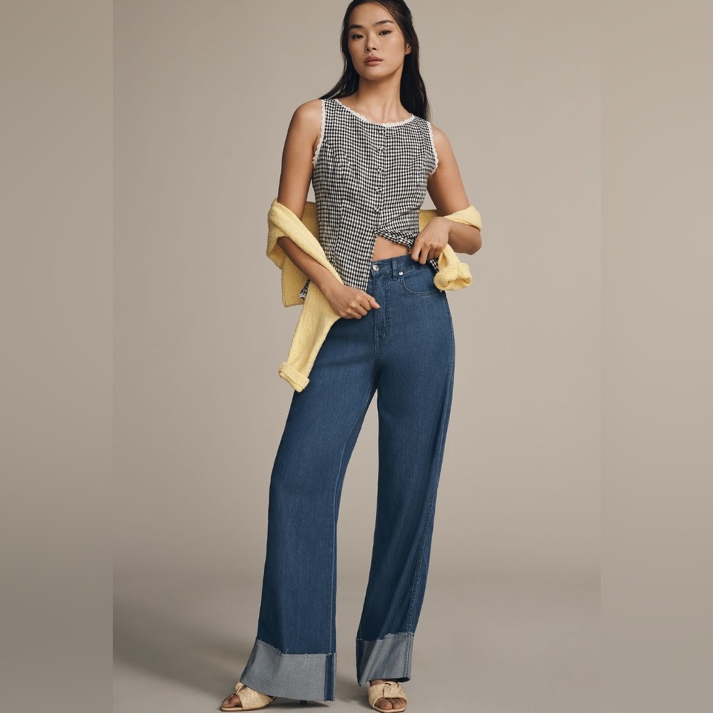 Sam Edelman High-Rise Cuffed Wide-Leg Jean - NWT